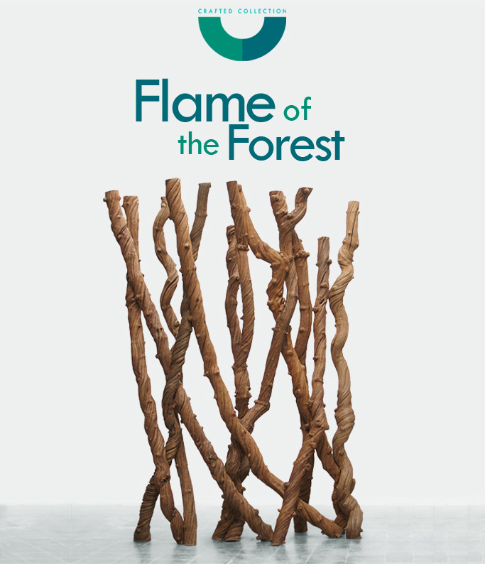 Flame of the Forest – Liana vines artwork is part of CushCush Crafted Collection that accentuates and pays tribute to the simple and raw beauty of various natural materials. All materials are selectively chosen before being made into a variety of sculpted pieces